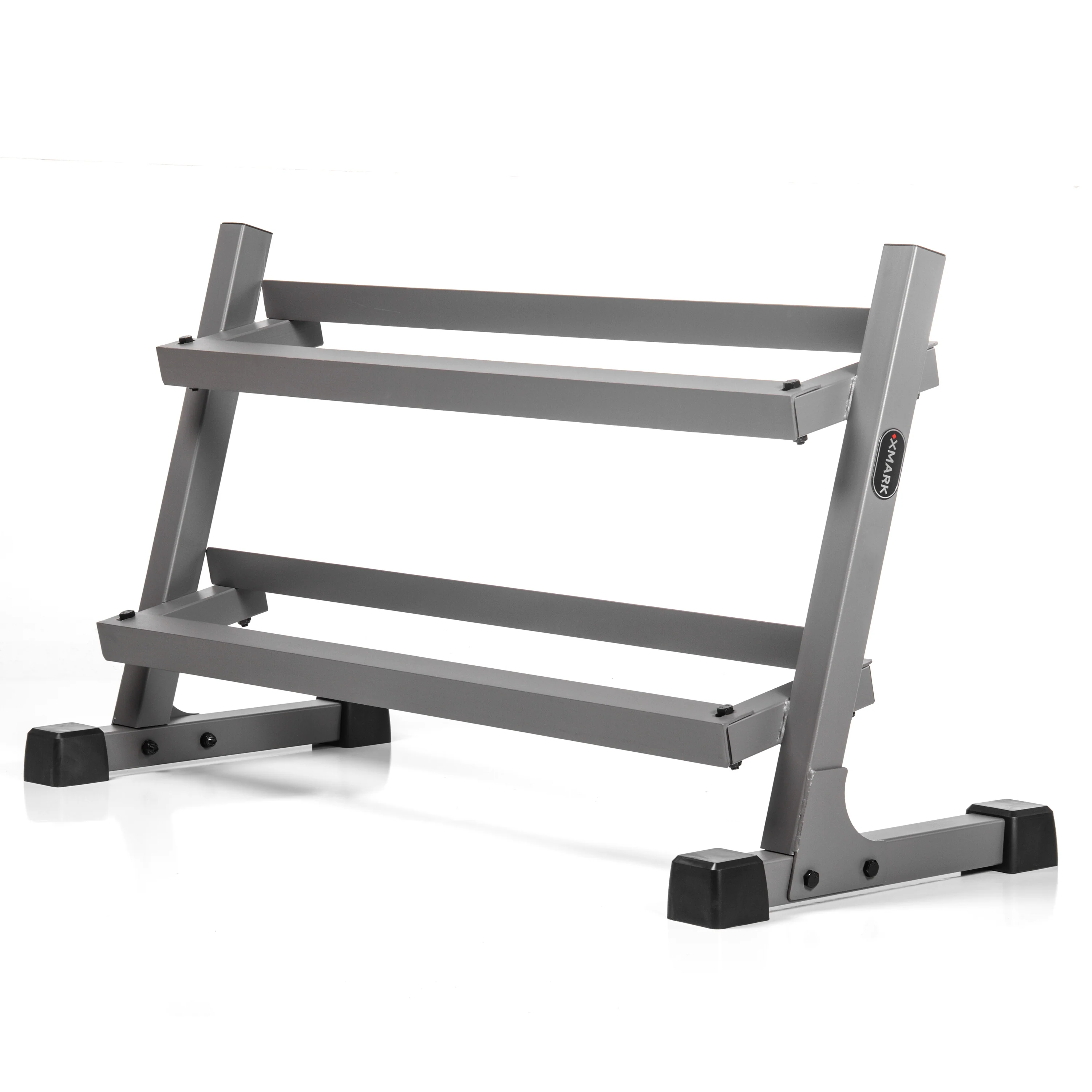 10 to 50 lbs. Rubber Hex Dumbbell Pairs Includes 2-Tier Storage Rack - Image 3