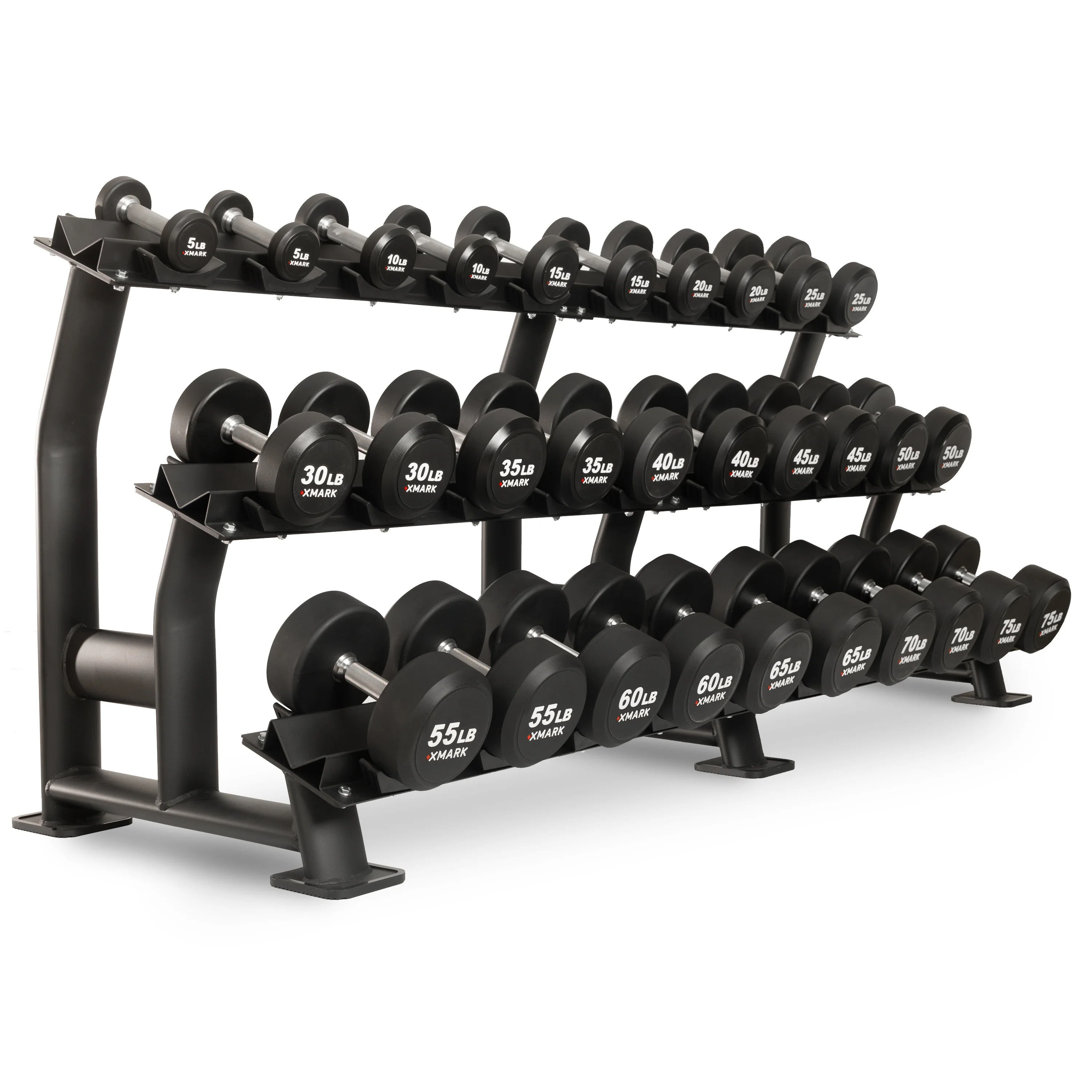 Round Commercial Urethane Dumbbells (5-50 lb and 5-75 lb Sets) - Image 4